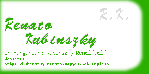 renato kubinszky business card